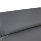 89" Gray Leather Sofa With Silver Legs