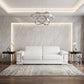 89" White Leather Sofa With Silver Legs