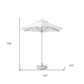 9' White Polyester Round Market Patio Umbrella