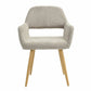 22" Gray and Brown Upholstered Arm Chair
