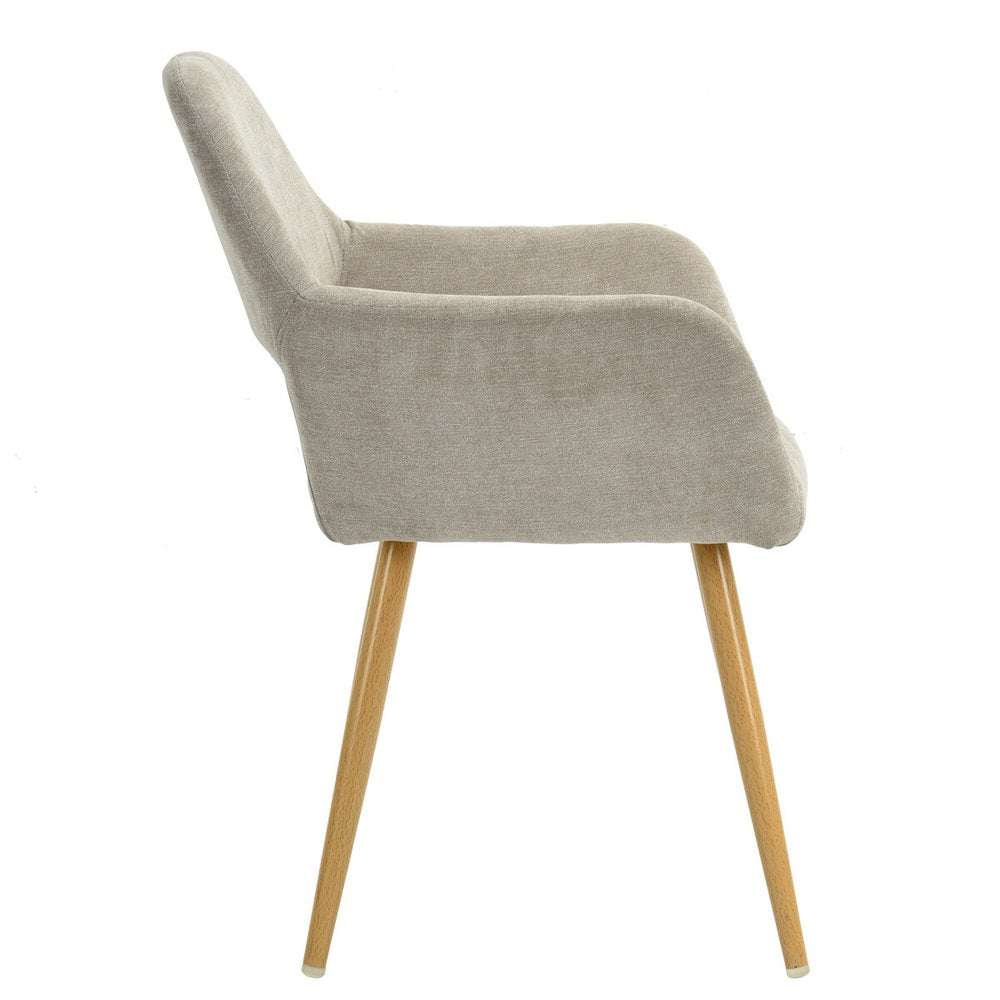 22" Gray and Brown Upholstered Arm Chair