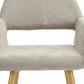 22" Gray and Brown Upholstered Arm Chair