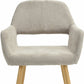 22" Gray and Brown Upholstered Arm Chair