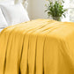 King Gold Cotton Basketweave Geometric Blanket