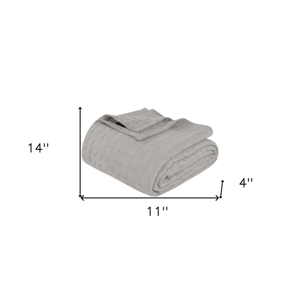 King Silver Cotton Cable Knit Blanket