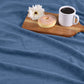 9" X 9" Denim Blue Geometric Cotton Basketweave Throw Blanket