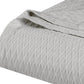 Queen Platinum Cotton Cable Knit Blanket