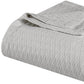Queen Platinum Cotton Cable Knit Blanket