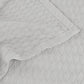Queen Platinum Cotton Cable Knit Blanket