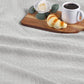 Queen Platinum Cotton Cable Knit Blanket