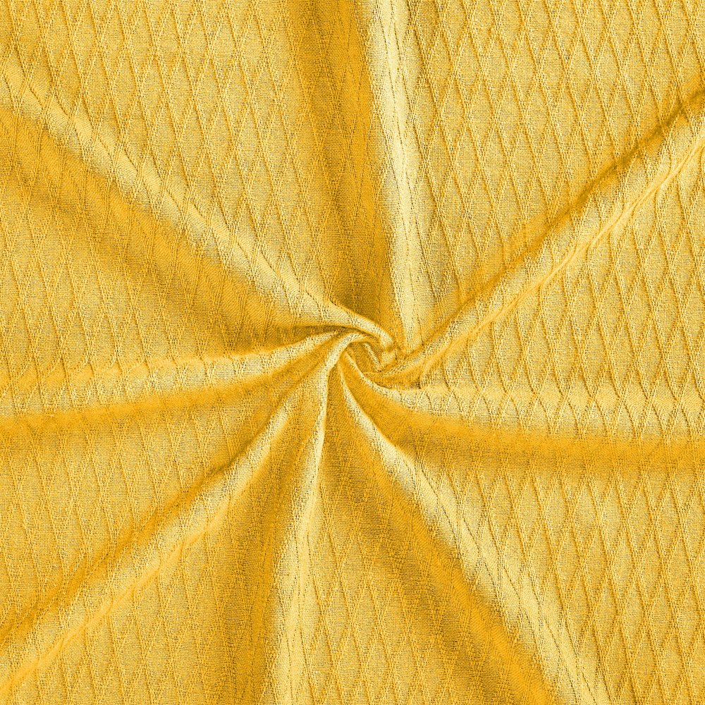 Queen Yellow Cotton Woven Geometric Blanket
