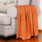 King Burnt Orange Cotton Woven Geometric Blanket