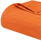 King Burnt Orange Cotton Woven Geometric Blanket