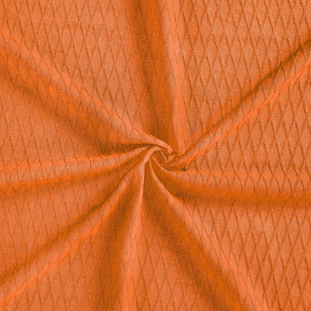King Burnt Orange Cotton Woven Geometric Blanket