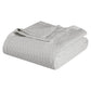 Twin Platinum Cotton Cable Knit Blanket