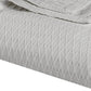 Twin Platinum Cotton Cable Knit Blanket