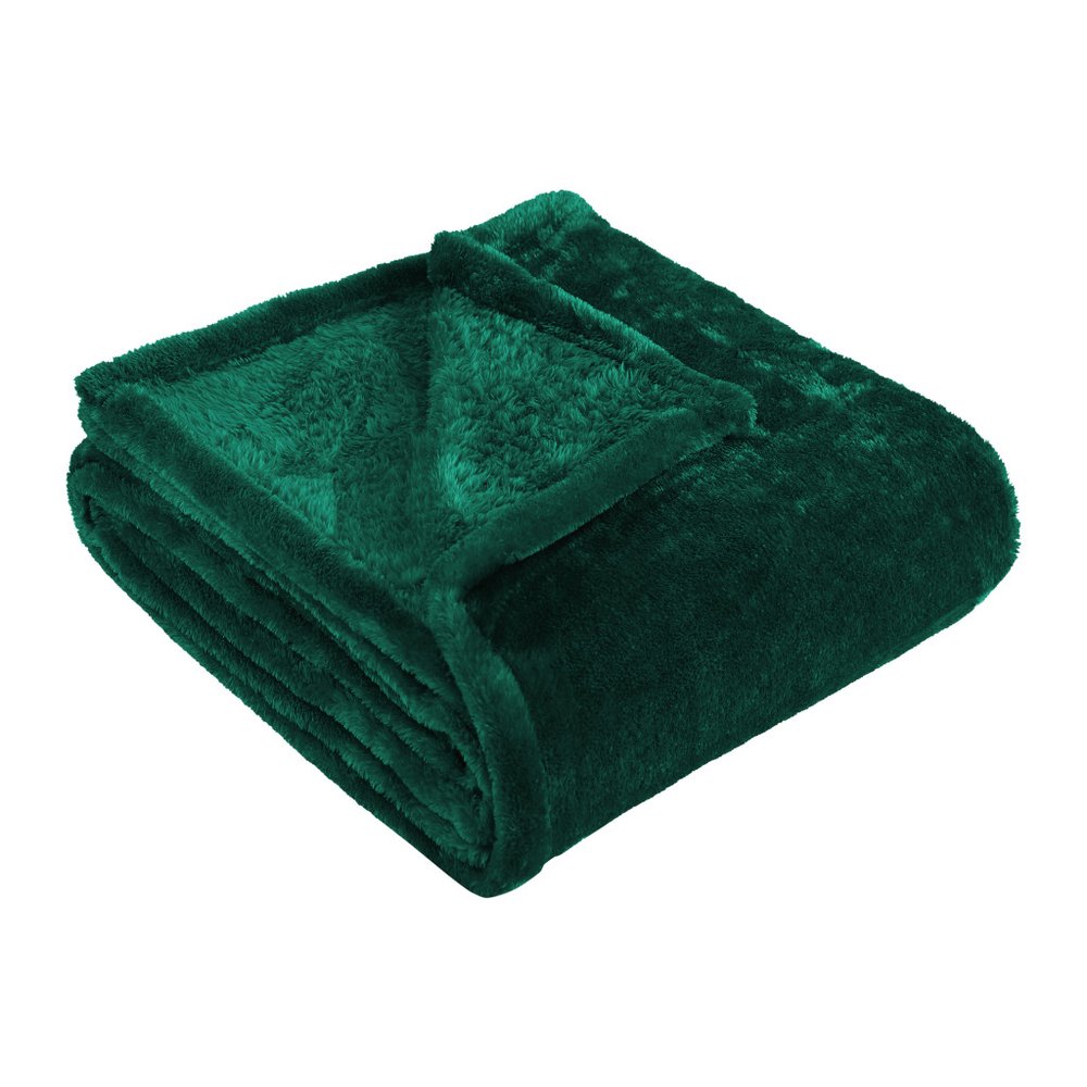 Queen Jungle Green Fleece Knitted Plush Blanket