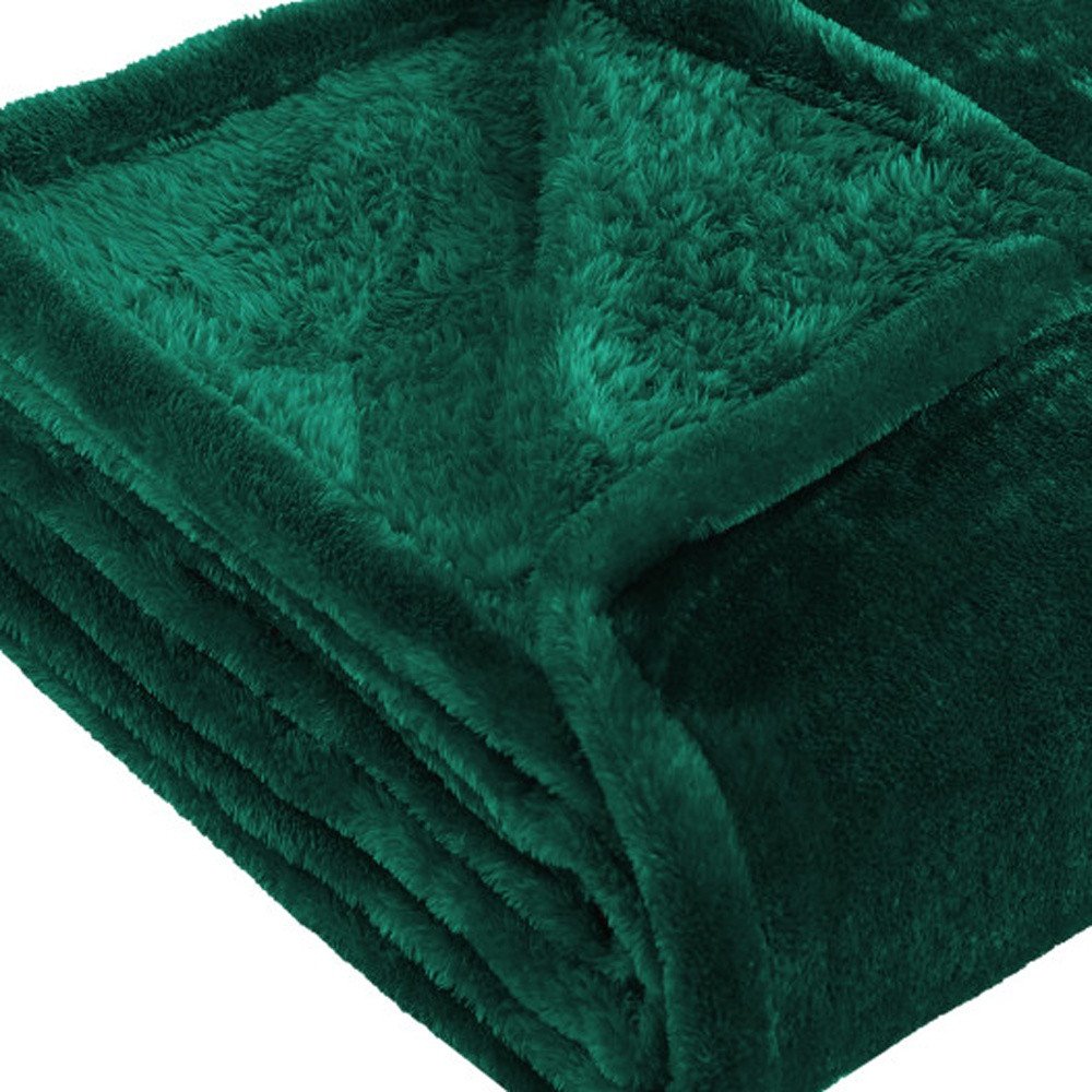 14" X 15" Jungle Green Fleece Knitted Plush Throw Blanket