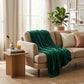 50" X 60" Hunter Green Fleece Plush Throw Blanket
