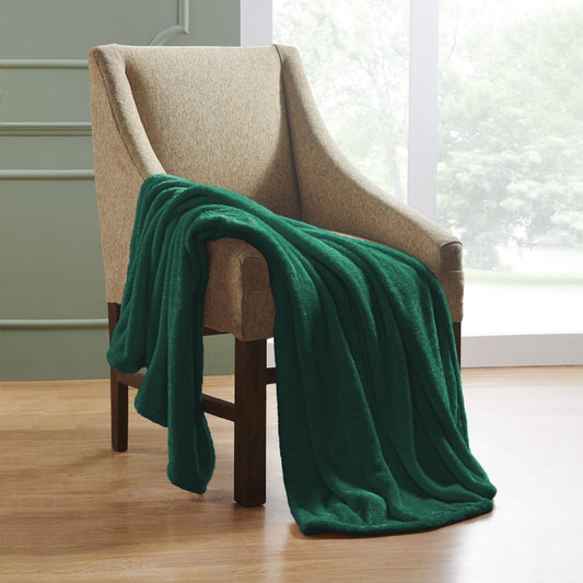 Twin Jungle Green Fleece Knitted Plush Blanket