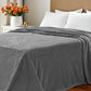 Queen Gray And Silver Fleece Woven Polka Dots Plush Blanket