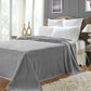 Queen Gray And Silver Fleece Woven Polka Dots Plush Blanket