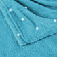 50" X 60" Light Blue And Silver Fleece Woven Polka Dots Plush Throw Blanket