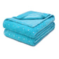 50" X 60" Light Blue And Silver Fleece Woven Polka Dots Plush Throw Blanket