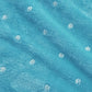50" X 60" Light Blue And Silver Fleece Woven Polka Dots Plush Throw Blanket