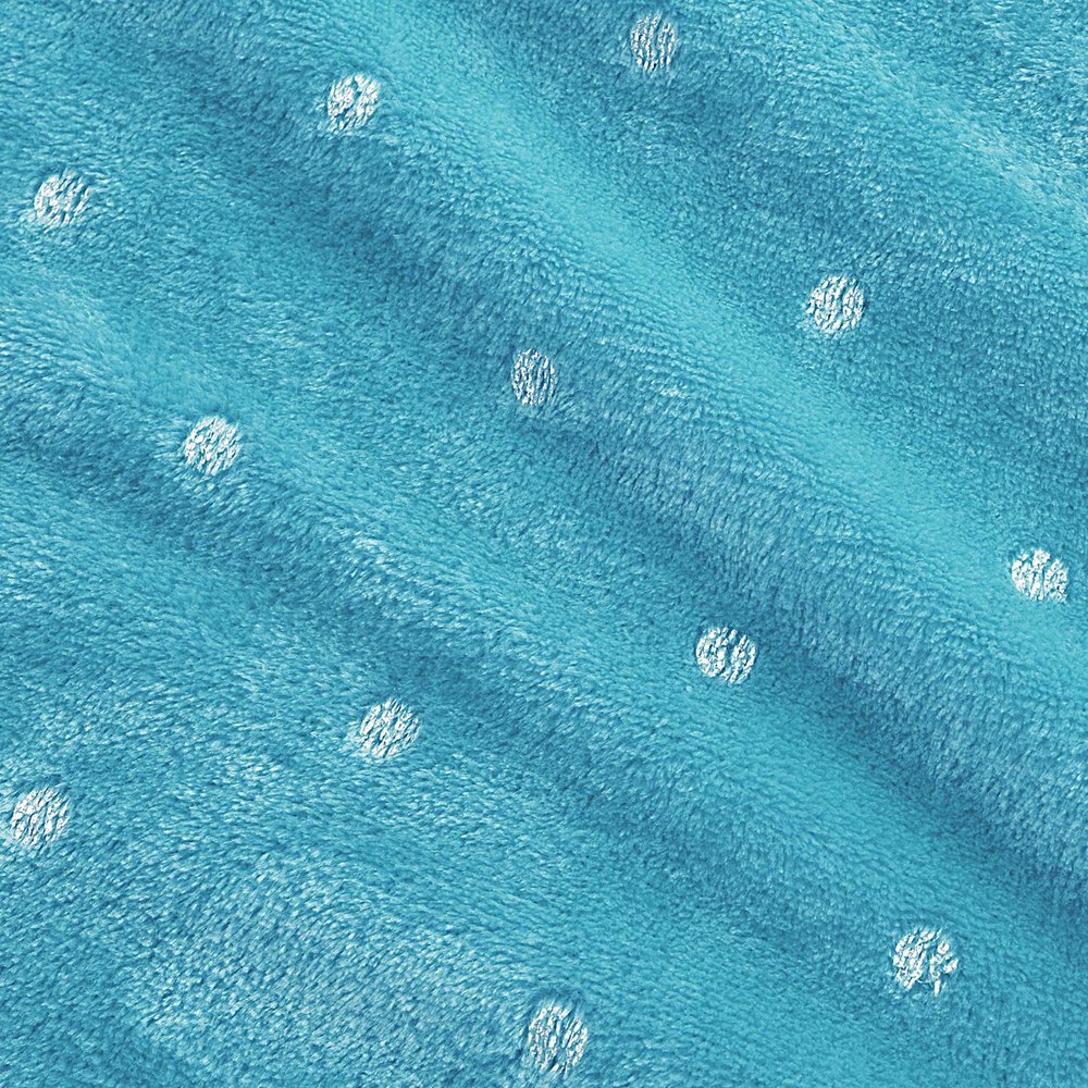 50" X 60" Light Blue And Silver Fleece Woven Polka Dots Plush Throw Blanket