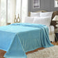 50" X 60" Light Blue And Silver Fleece Woven Polka Dots Plush Throw Blanket