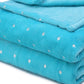 50" X 60" Light Blue And Silver Fleece Woven Polka Dots Plush Throw Blanket