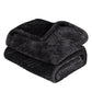 King Black Geometric Flannel Woven Plush Blanket