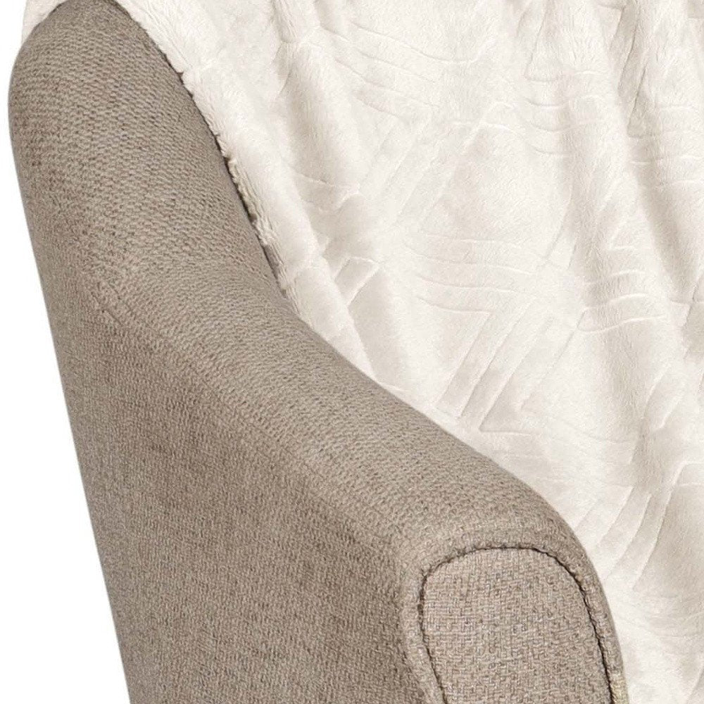 King Ivory Flannel Geometric Plush Blanket