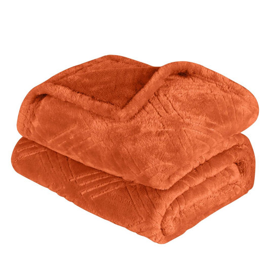 King Rust Flannel Knitted Plush Blanket
