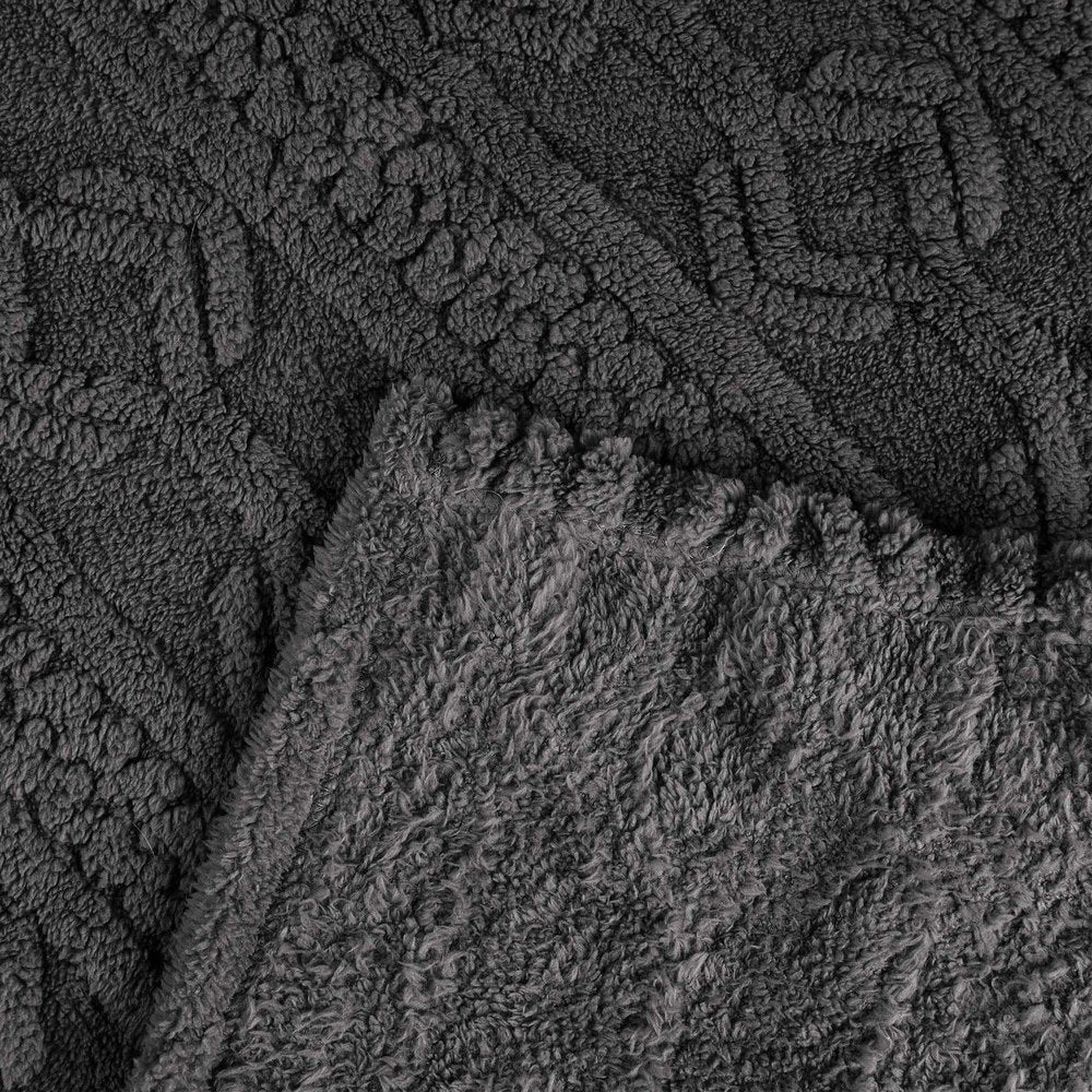 King Charcoal Fleece Knitted Plush Blanket