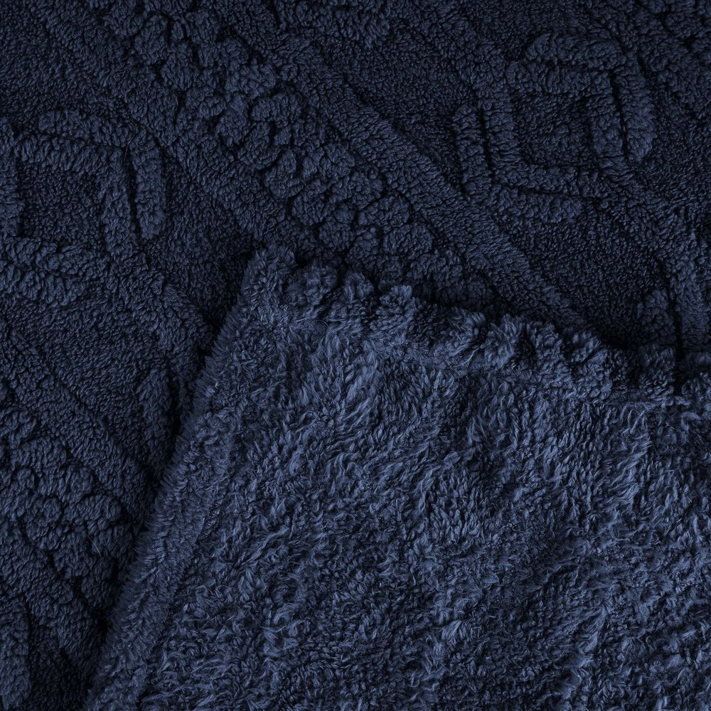 King Navy Blue Fleece Knitted Plush Blanket