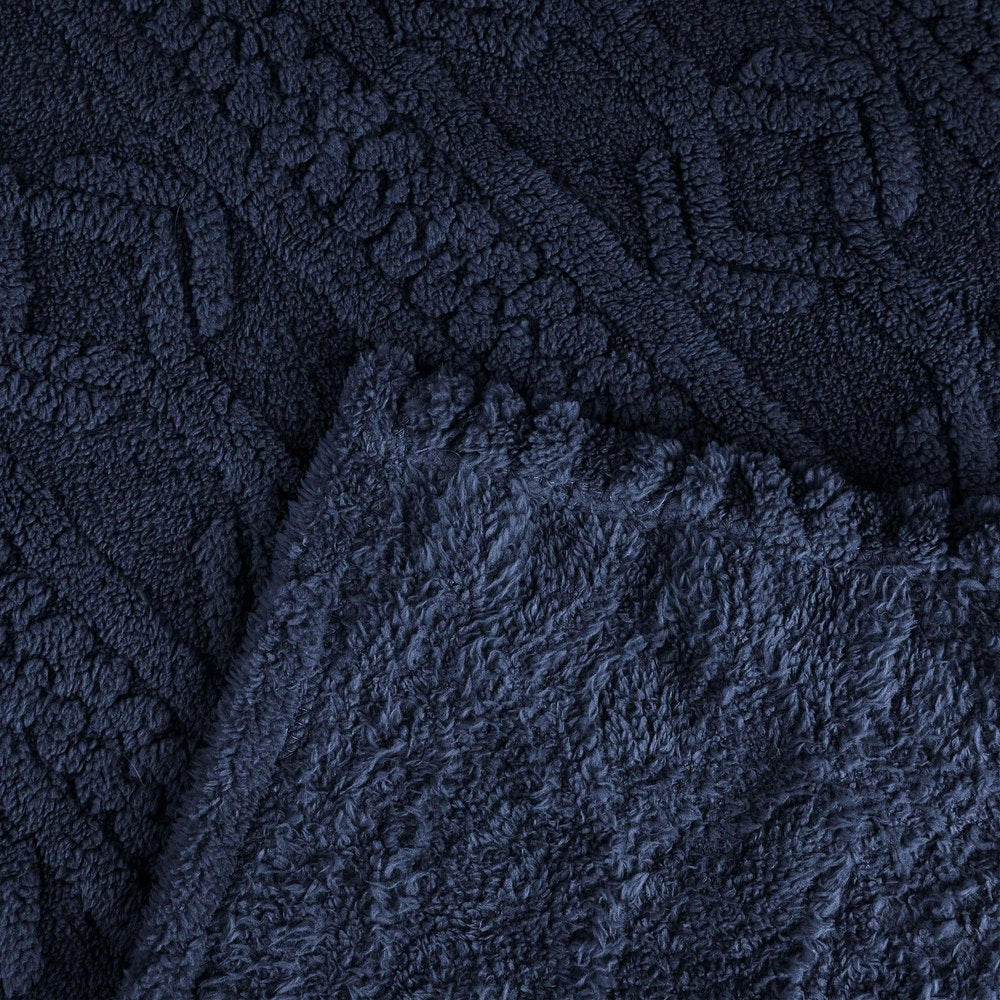 King Navy Blue Fleece Knitted Plush Blanket