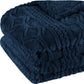 King Navy Blue Fleece Knitted Plush Blanket