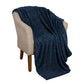 King Navy Blue Fleece Knitted Plush Blanket