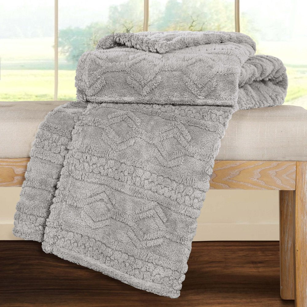King Platinum Fleece Knitted Plush Blanket
