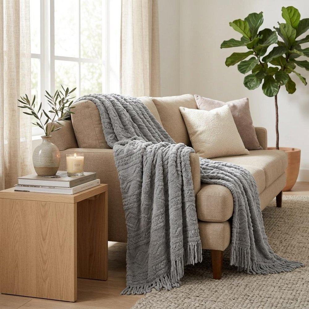 King Platinum Fleece Knitted Plush Blanket