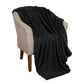 Twin Black Geometric Fleece Woven Plush Blanket
