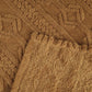 Twin Camel Geometric Fleece Woven Plush Blanket