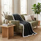Queen Black Fleece Knitted Plush Blanket