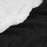 Queen Black Fleece Knitted Plush Blanket