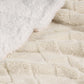 Queen Ivory Geometric Fleece Woven Plush Blanket