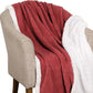 Queen Red And Orange Geometric Fleece Woven Plush Blanket