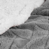 Queen Platinum Geometric Fleece Woven Plush Blanket
