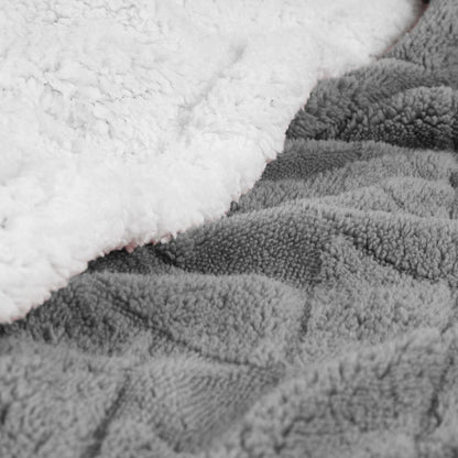 Queen Platinum Fleece Geometric Plush Blanket